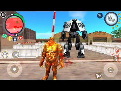 Rope hero vice town new update game | Military base mutant new robot fight | Games on