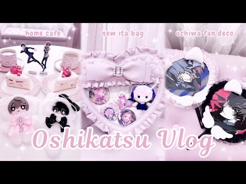 [vlog] oshikatsu days at home ♡ uchiwa fan deco, home cafe, new ita bag, oshikatsu goods collection
