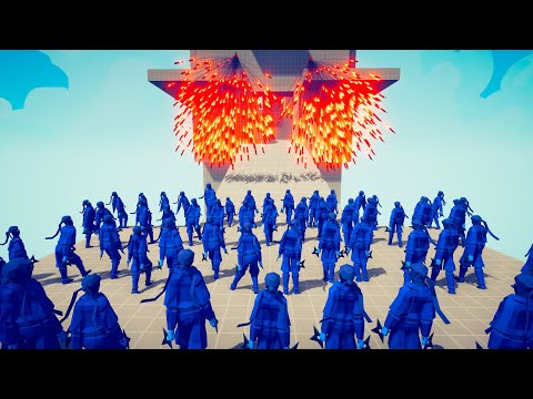 100x NINJA vs EVERY GOD Attacking a Tower | TABS - Totally Accurate Battle Simulator
