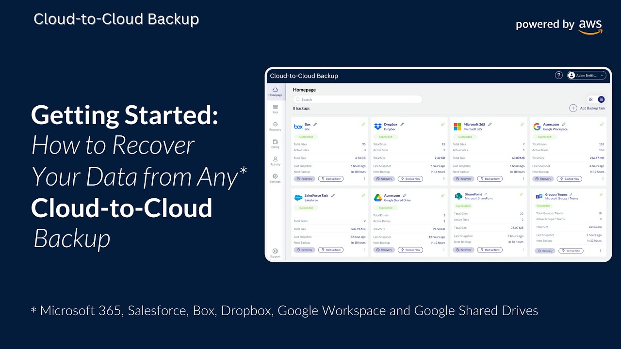Cloud-to-Cloud Backup: Getting Started -  Recovery