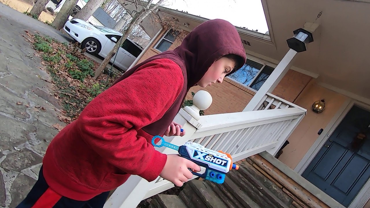 Nerf war with hero 7 gun mount