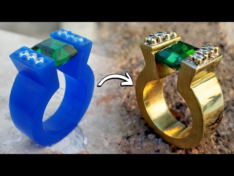 How to make Mans Diamond Emerald Ring| Gold Emerald Ring| Handmade Jewellery@TiffanyandCo