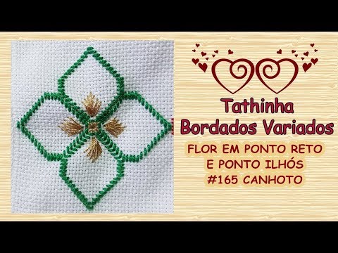 *165* PONTO RETO COM PONTO ILHÓS VERSÃO CANHOTO - Tathinha Bordados Variados
