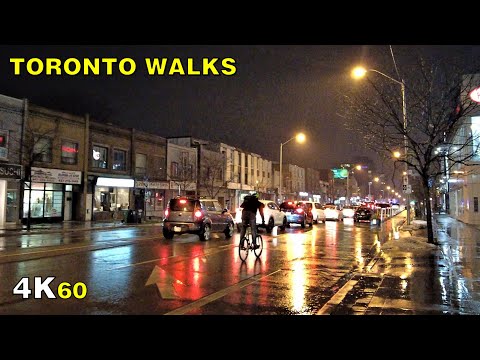 Toronto East Danforth Rainy Lockdown Walk on November 25, 2020