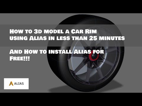 How to 3d model a Car Rim using Alias (free for 30 days!!) in less than 25 minutes