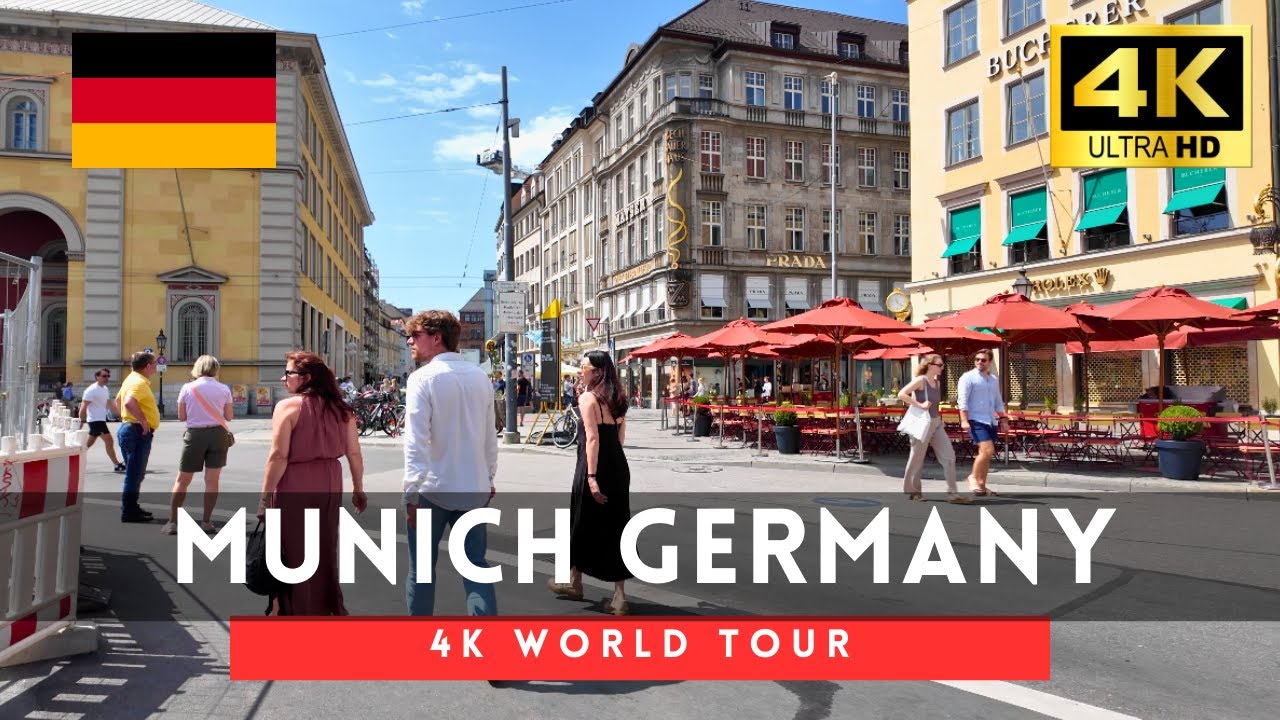Immersive street-level walking tour through Munich Englischer Garten, Germany, showcasing authentic urban landscapes, local architecture, and the vibrant atmosphere of the city's neighborhoods