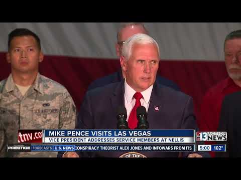 Vice President Mike Pence praises Sen. Heller in speech at Nellis Air Force Base