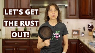 The Easiest Way To Clean Rust From Cast Iron Skillet & Season The Pan