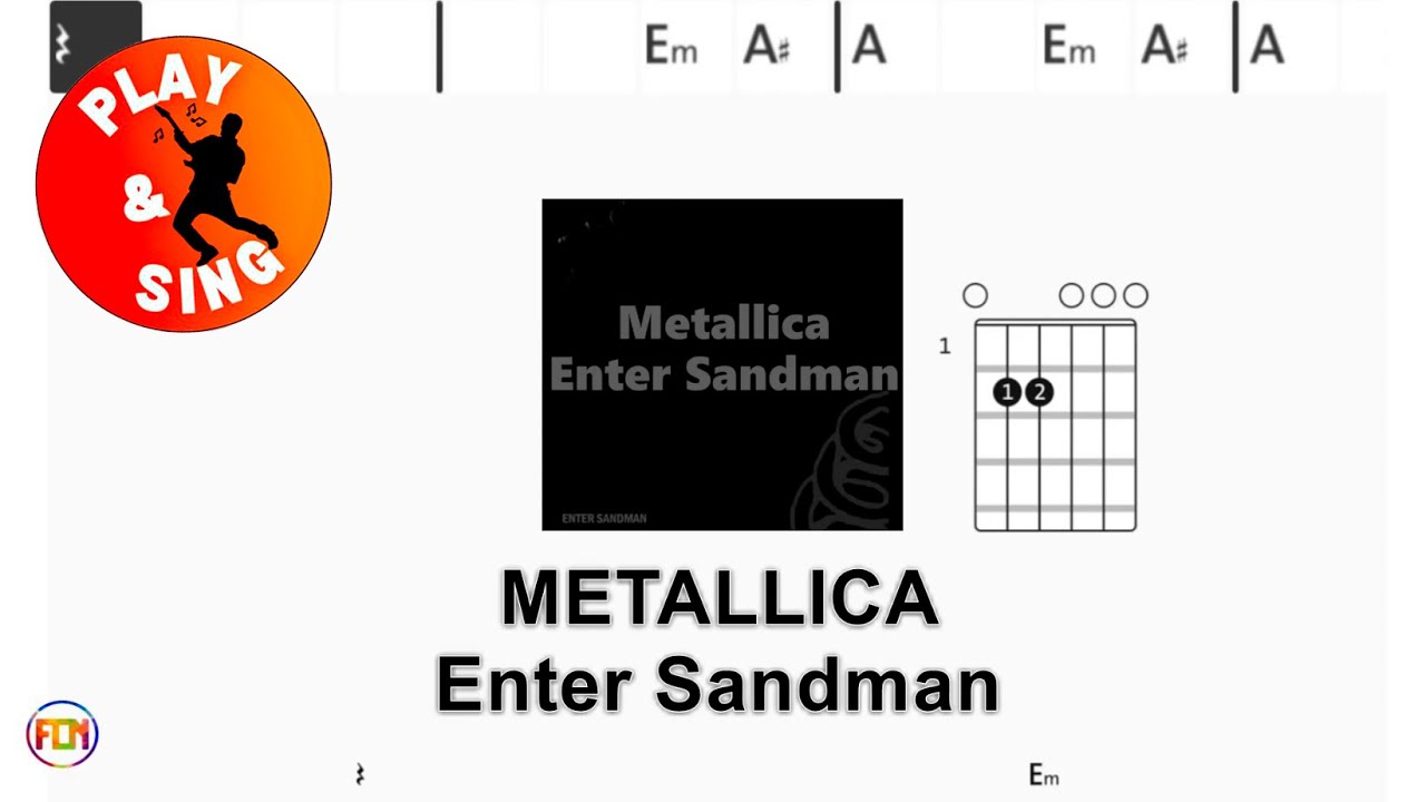 Metallica - Enter Sandman  | Scrolling Guitar Chords & Lyrics