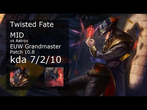 Twisted Fate Mid vs Aatrox - EUW Grandmaster 7/2/10 Patch 10.8 Gameplay