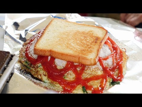 grandma big toast (대왕 토스트, トースト, 烤麵包 2,000KRW) korean street food / 창동 할머니 토스트
