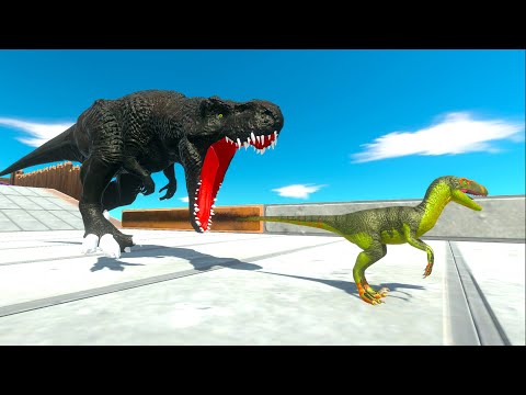 DARK T-REX vs DRAGON DEATH RUN - Animal Revolt Battle Simulator ARBS