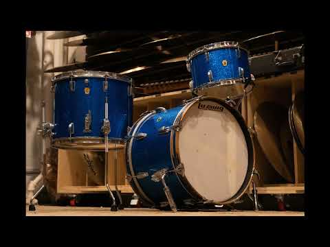 Ludwig 12/15/18" Mixed Era Drum Set - 1960s Blue Sparkle image 23