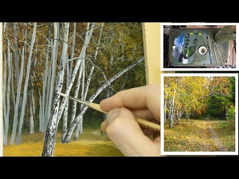 #68 How To Paint Silver Birch Trees Part 1 | Oil Painting Tutorial
