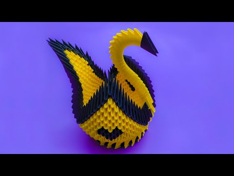 How to make a 3D origami Black and Yellow Swan