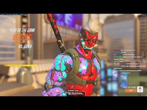 #1 NECROS FASTEST GENJI IN THE WORLD - POTG! OWERWATCH 2 GAMEPLAY