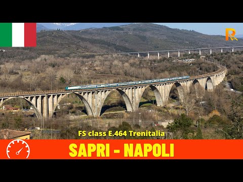 Cab Ride Sapri - Naples (Naples-Salerno-Reggio di Calabria Railway-Italy) train driver's view in 4K