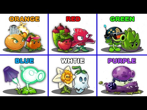 PvZ 2 6 Best COLORFUL Team Plants - Who Will Win ? - PvZ 2 Team Plant vs Team Plant