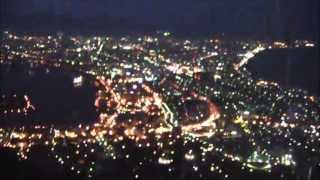 preview picture of video '2013.6.30函館山ロープウェイ上り 後方展望 Hokkaido Mount Hakodate Ropeway up back outlook night view'