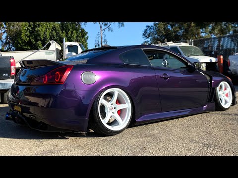 G37 gets Crazy Transformation! Airlift suspension install & color change!