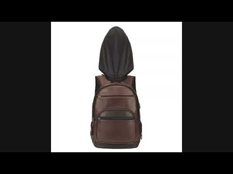 Kossh international brown vegan leather hoodie backpack, bag...