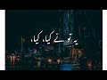 Yeh Tune Kya Kiya Whatsapp Status Urdu Lyrics Lightesticx
