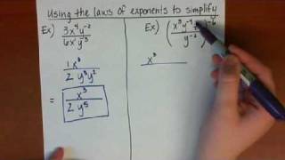 Simplifying expressions using the Laws of Exponents