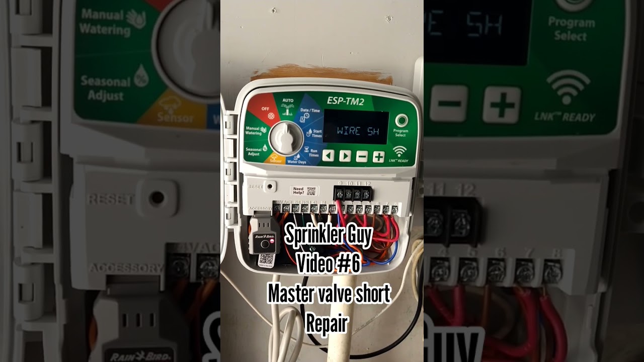 Master valve short circuit repair for non working sprinkler system
