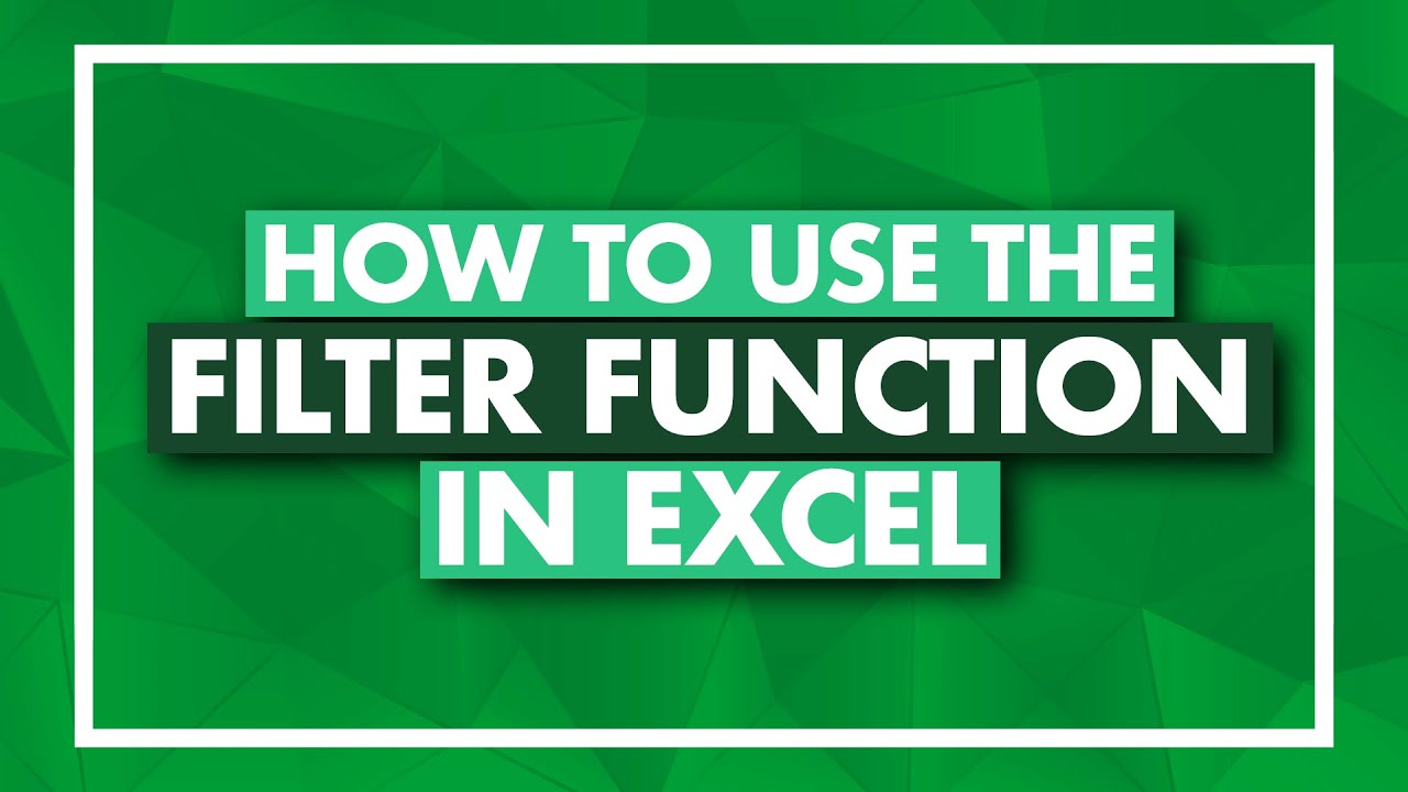 How to Use the FILTER Function in Excel - Excel FILTER Tutorial