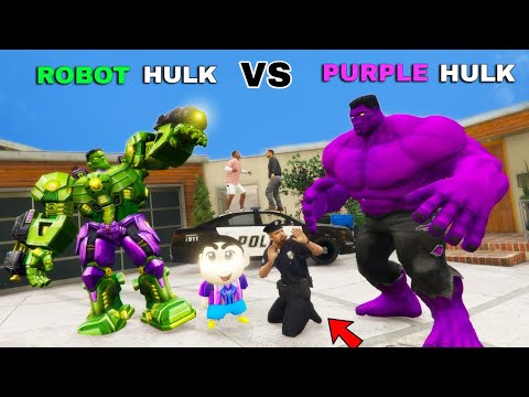 Franklin And Shinchan's Robot Hulk VS Gang Members Purple Hulk Fight Challange