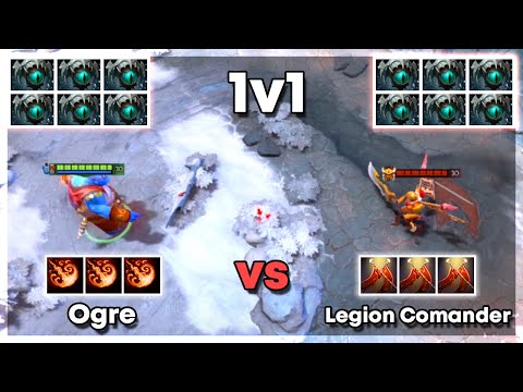 Level 30 Ogre vs Level 30 Legion Commander with 6x Skadi - Dota 2 1v1