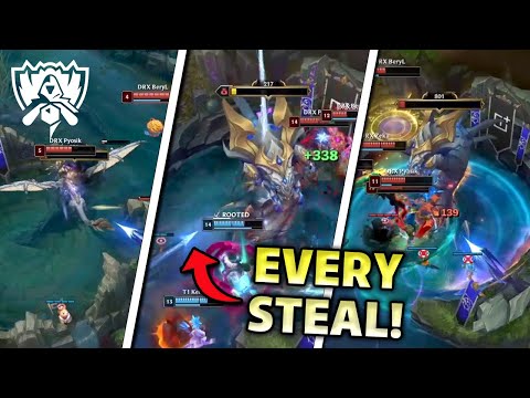 Every Dragon & Baron Steal from DRX vs. T1 | Worlds 2022 Finals | League of Legends Esports Moments
