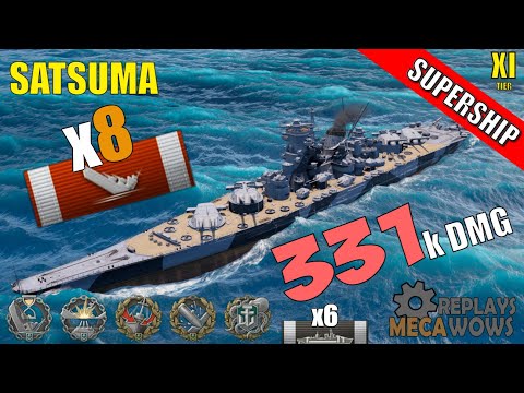 SUPERSHIP Satsuma 8 Kills & 331k Damage | World of Warships Gameplay