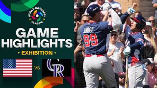 United States vs. Rockies 2026 World Baseball Classic | Exhibition Game Highlights