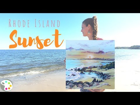 Acrylic Painting Tutorial | How to Paint a Sunset Over the Ocean
