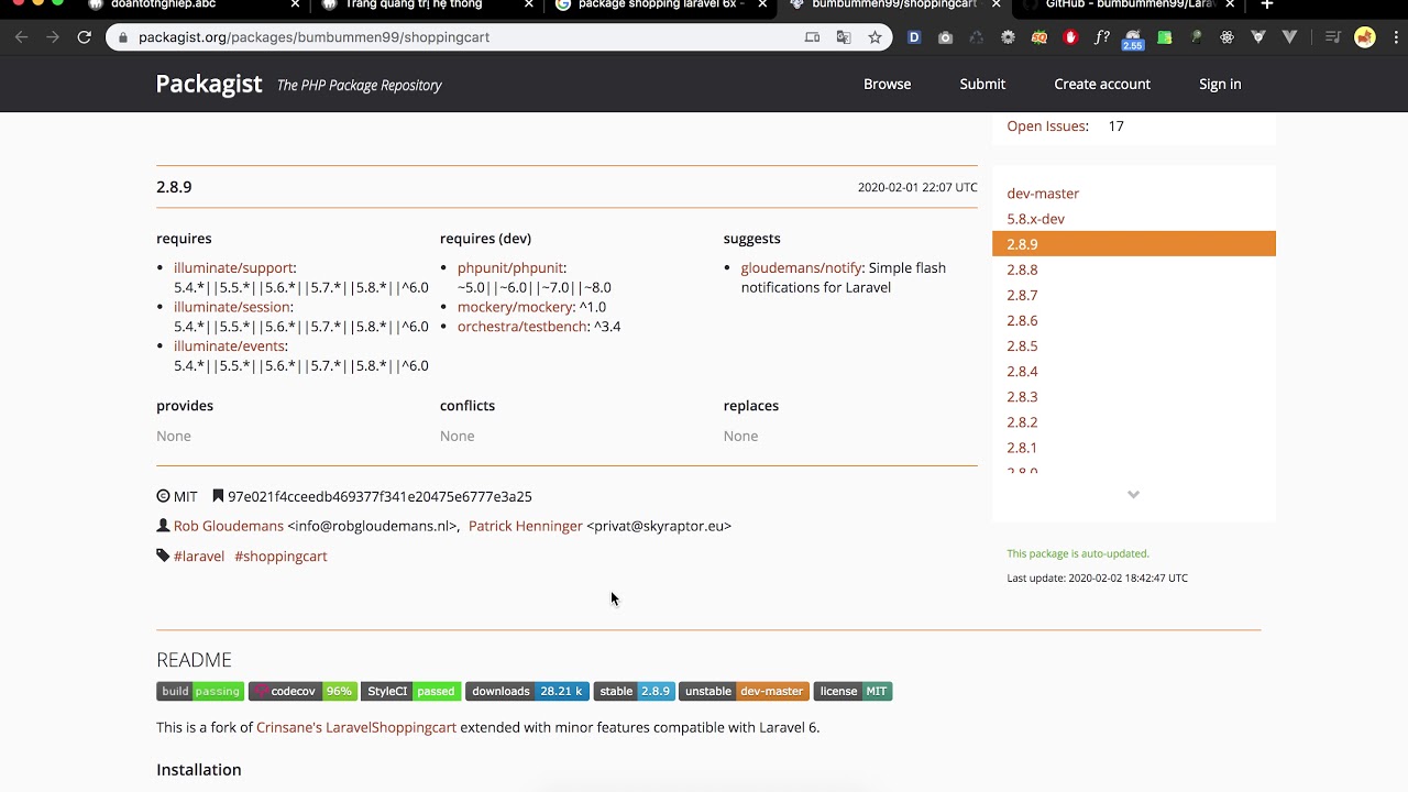 [Seri] - Website đồng hồ - Cài đặt package LaravelShoppingcart