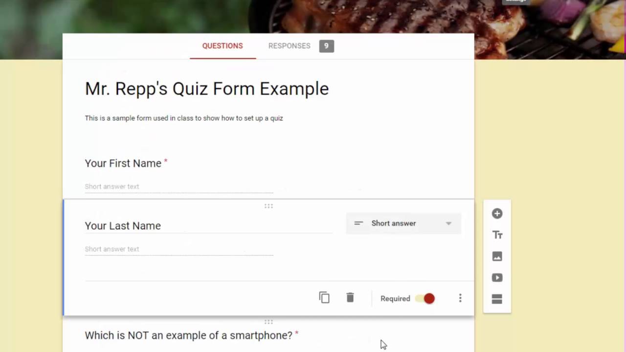 The Google Forms Quiz Feature