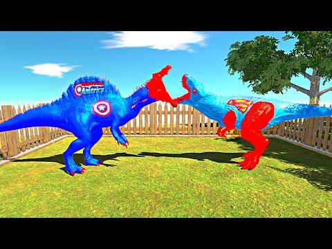 🇺🇸 CAPTAIN AMERICA SPINOSAURUS JUNGLE DEATH RUN !! -Animal Revolt Battle Simulator⚡️