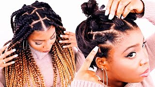 HOW TO: Part Hair Using Rubber Bands | Box Braids, Senegalese Twists, Passion Twists