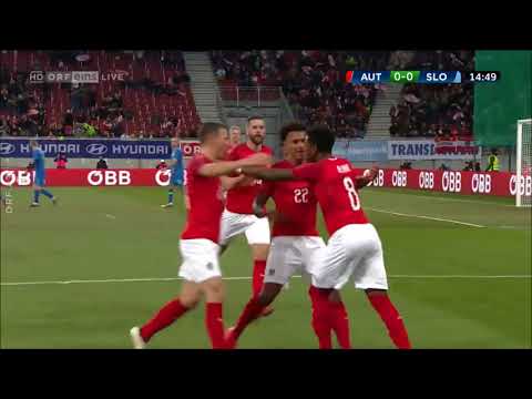 Alaba schießt Österreich mit schönen Freistoß zum 1:0 #AutSlo