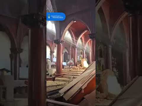 Así quedó la Basílica Nuestra Señora de las Victorias, en Santa Rosa de Cabal luego del fuerte sismo