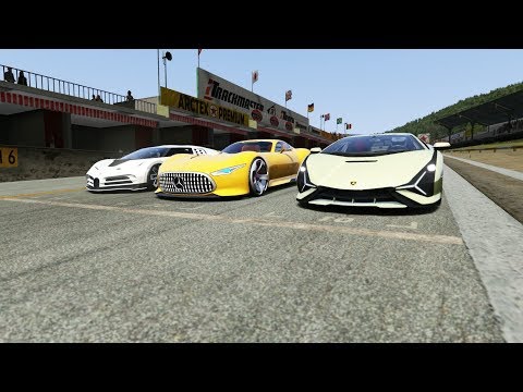 Mercedes-Benz AMG Vision GT vs Bugatti Centodieci vs Lamborghini Sian at Spa 1966