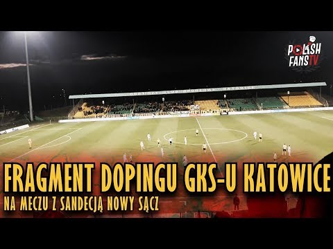 Fragment dopingu GKS-u Katowice na meczu z Sandecją Nowy Sącz (02.12.2018 r.)