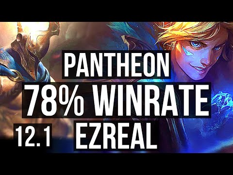 PANTHEON vs EZREAL (MID) | 78% winrate, 7 solo kills | KR Diamond | 12.1