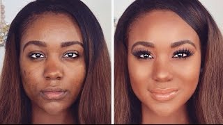 Flawless Foundation ALL DAY Tutorial ! Perfect Summer Skin Long Lasting Makeup + Acne Scar Coverage
