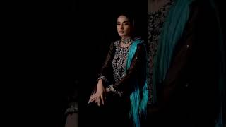 Black Hand Embroidered Pure Chiffon Suit - Video 7