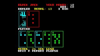 Panasonic JR-200 Game: Blackjack (1982 Hudson Soft)