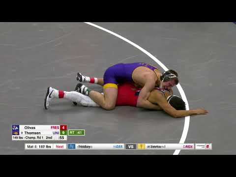 2018 NCAA Wrestling 149lbs: Max Thomsen (Northern Iowa) maj dec Khristian Olivas (Fresno State)