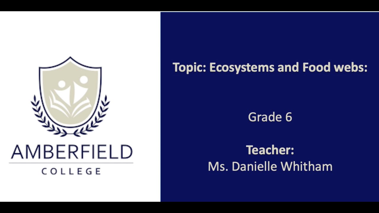 Lesson 1 - Ecosystems and Food webs (Online) | Date: 20 April 2020