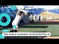 Iraanse voetballer scoort met spectaculaire salto-ingooi